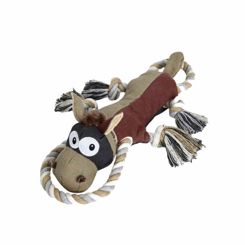 Cooper - Plush Toy with Rope & Squeaker