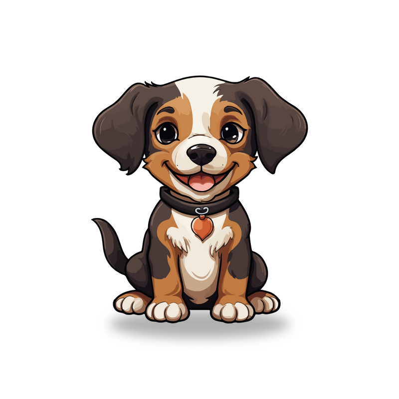 "Pup Faire advertisement showing a dog modeling a striped bandana"